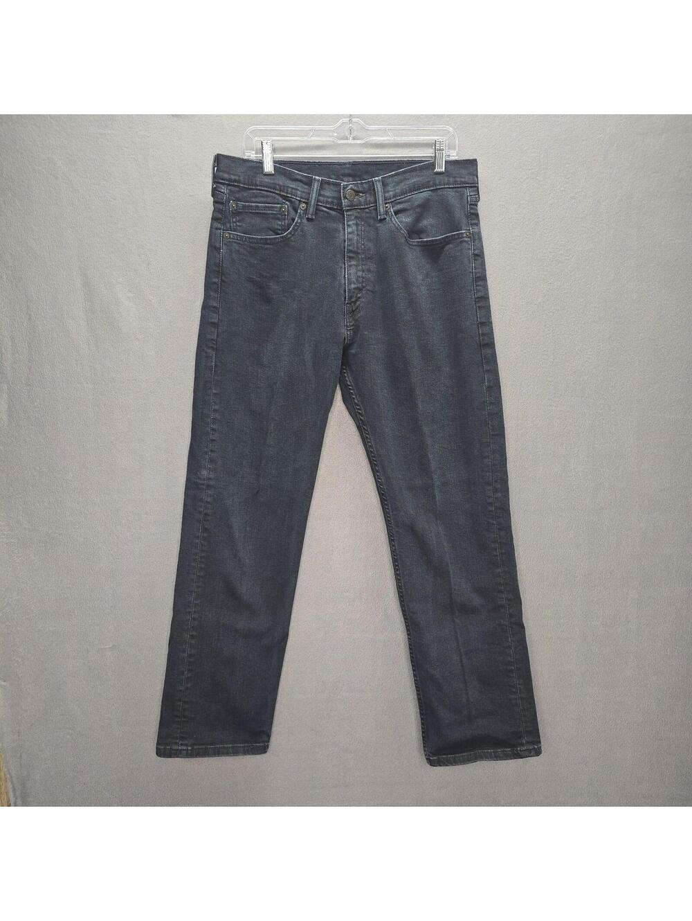 Levi's 505 Regular Fit Men's Jeans 34x30 Dark Gray Black Wash Denim Straight Leg